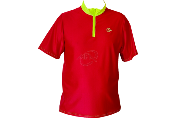 Tee-shirt de travail Pireneo RBT rouge et col jaune